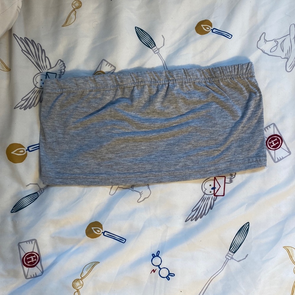 Gray Cropped Tube Top